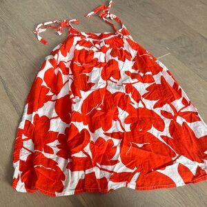 Echo Red and White Floral Swimsuit Coverup with Ties Size Small